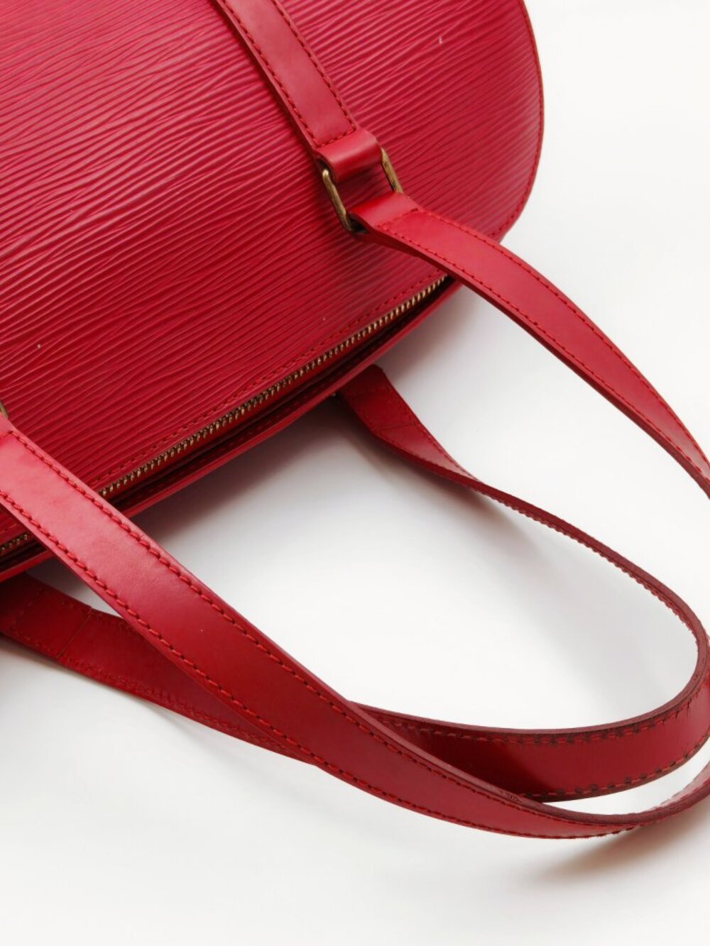 Louis Vuitton Epi Soufflot Red Leather Barrel Shoulder Bag w/ Pochette France - Picture 7 of 12
